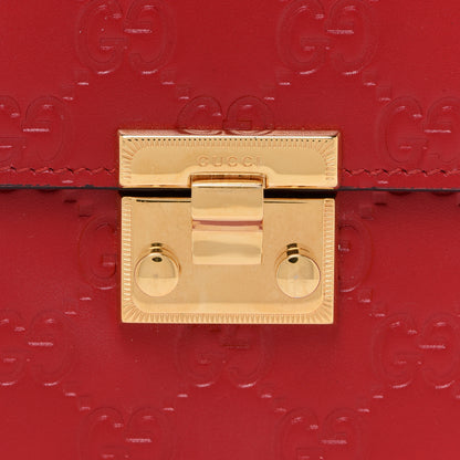 Gucci Guccissima Padlock Clutch Hibiscus Red 8 of 9