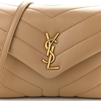 Saint Laurent Calfskin Y Quilted Monogram Toy Loulou Crossbody Bag Natural Tan 8 of 10