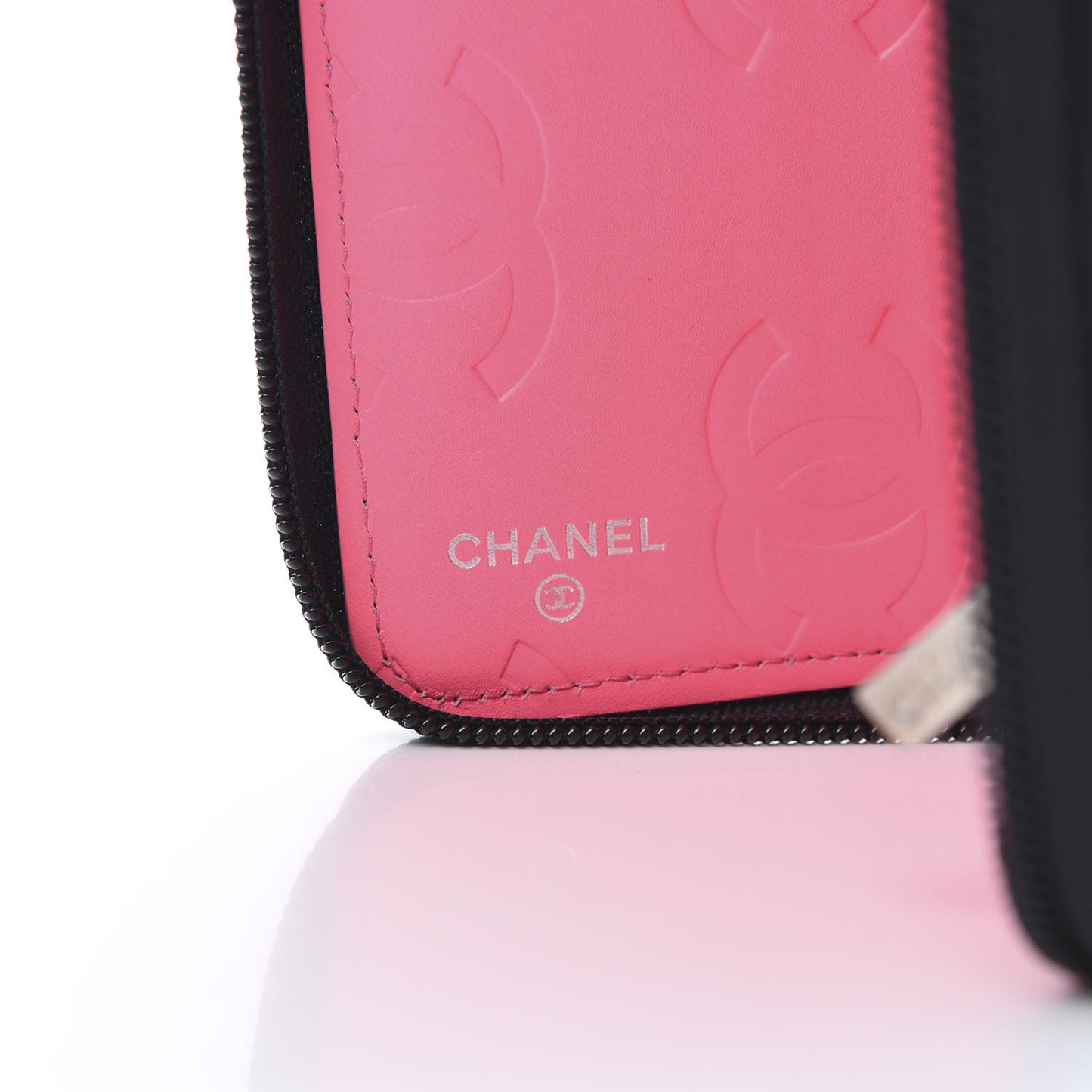 Calfskin Cambon Zip Around Organizer Wallet Black