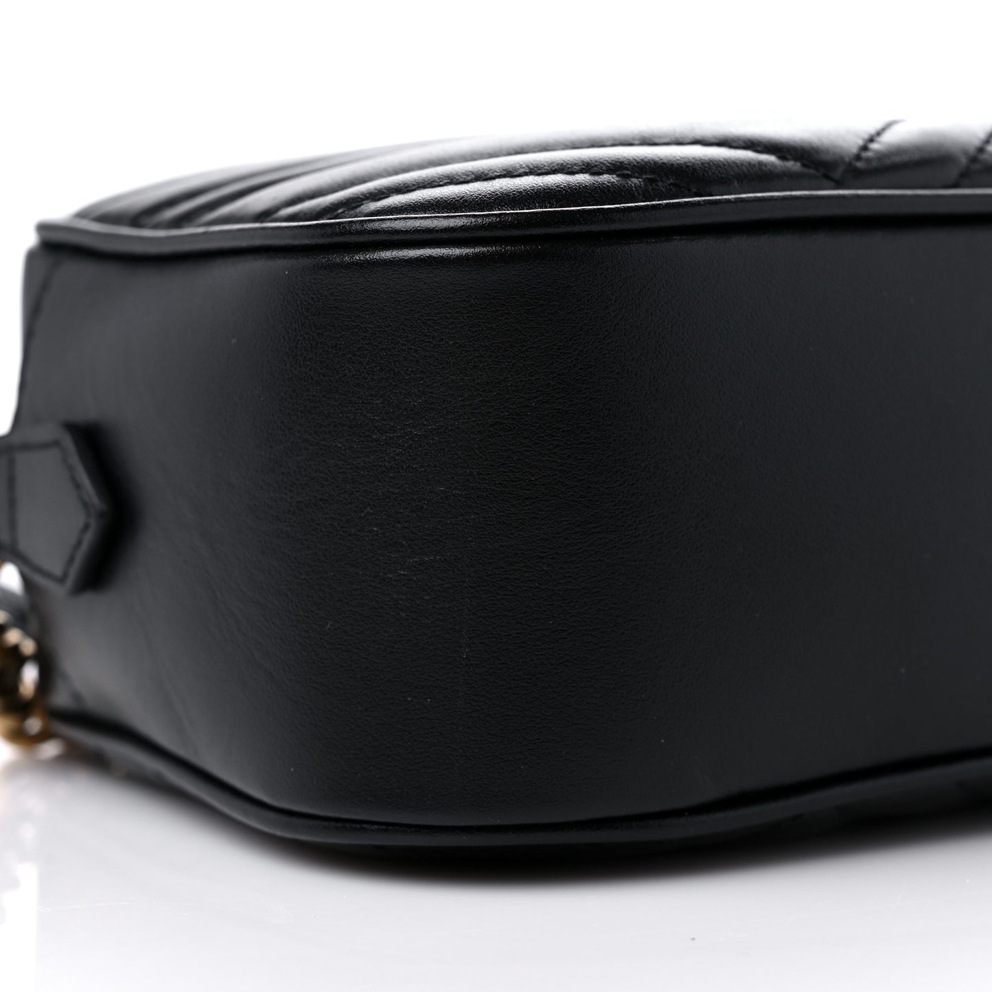 Calfskin Matelasse Small GG Marmont Chain Shoulder Bag Black