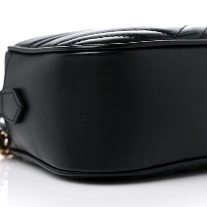 Gucci Calfskin Matelasse Small GG Marmont Chain Shoulder Bag Black 8 of 9