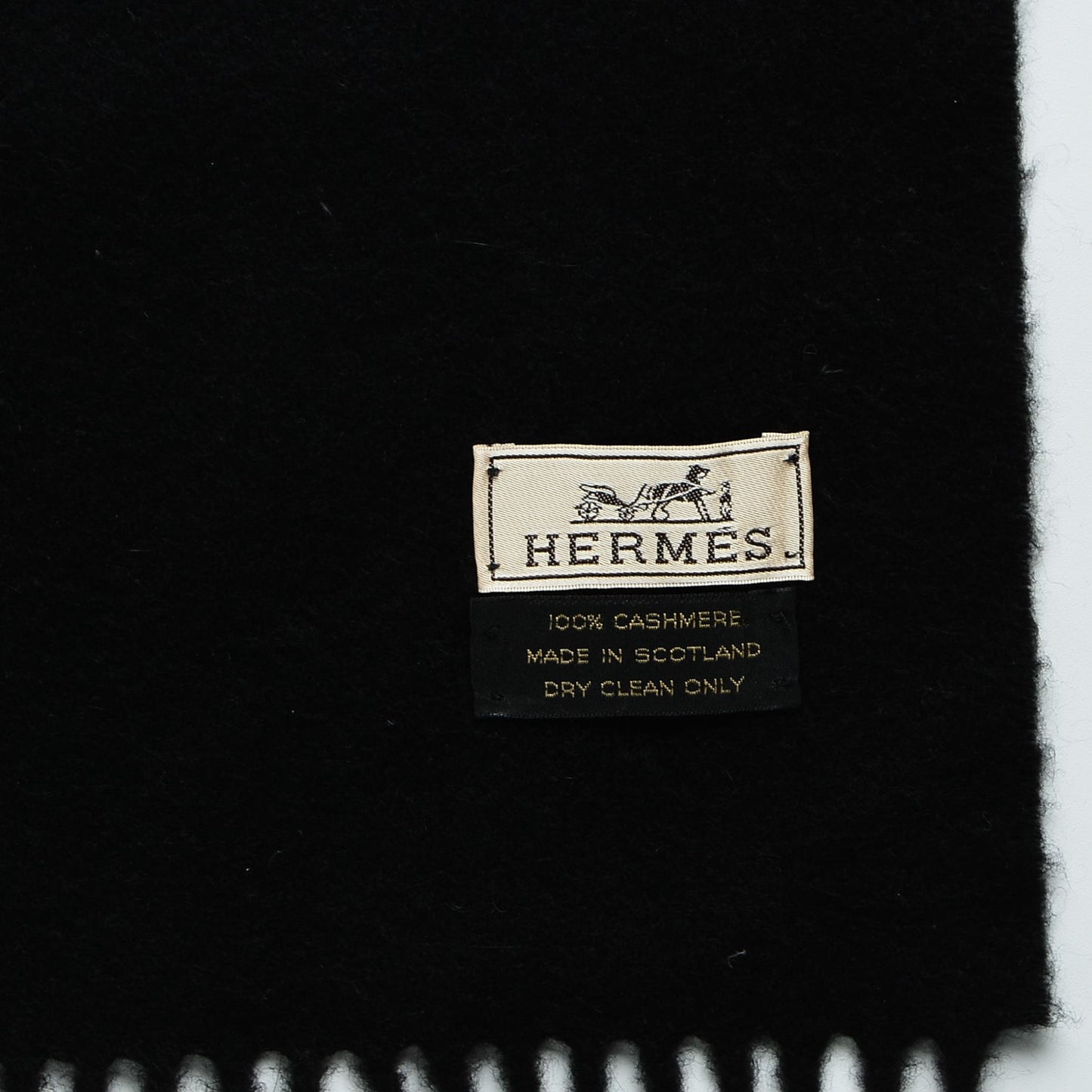Cashmere Fringe Scarf Black