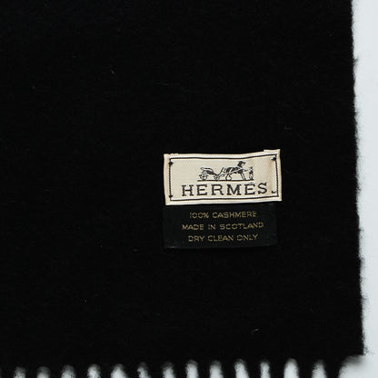 Hermes Cashmere Fringe Scarf Black 3 of 4