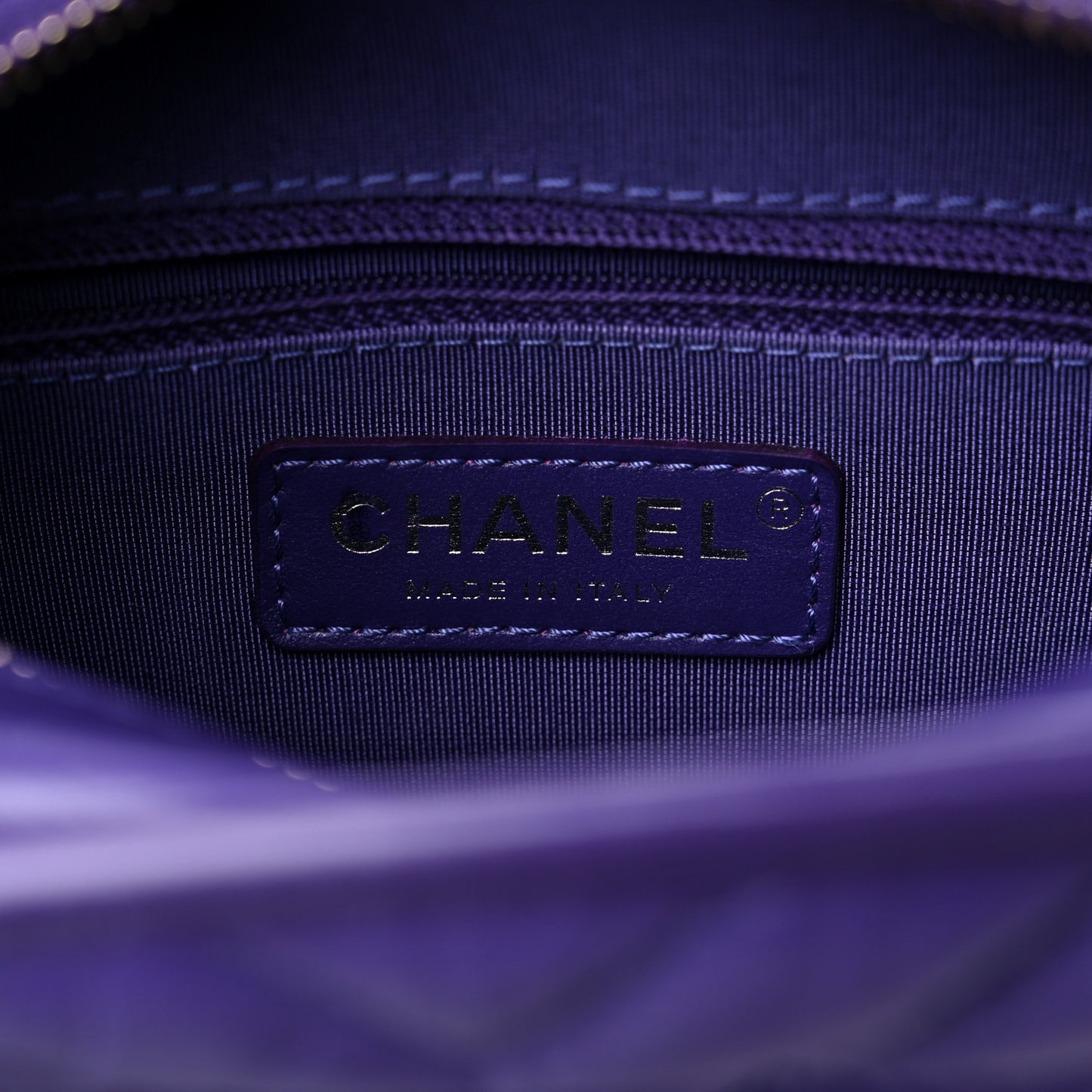 Aged Calfskin Chevron Quilted Small Gabrielle Hobo Purple