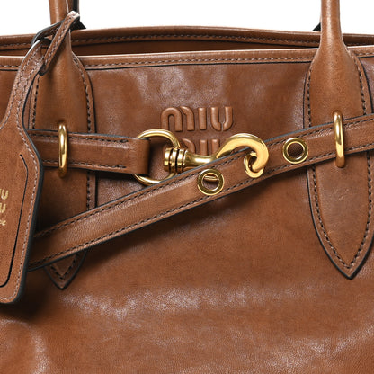 Miu Miu Nappa Large Aventure Bag Cognac Sabbia 7 of 10