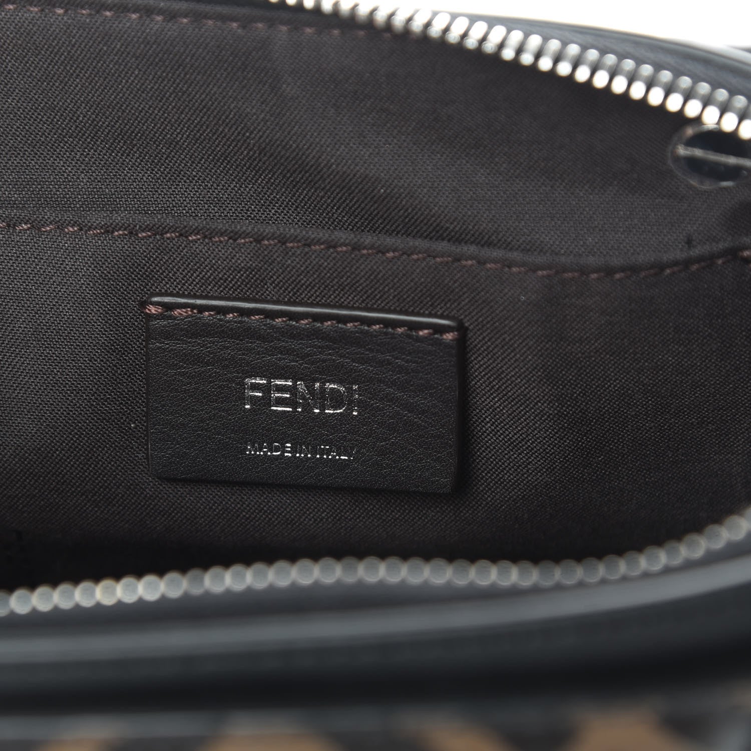 Fendi Vitello Dolce Bi-Color FF 1974 Embossed Mini By The Way Boston Bag Black Maya 6 of 11