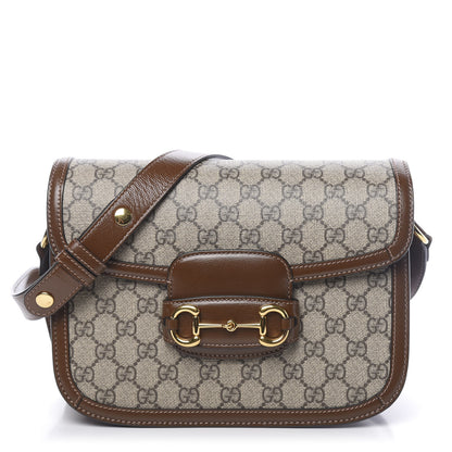 Gucci GG Supreme Monogram Horsebit 1955 Shoulder Bag Beige Brown Sugar 1 of 10