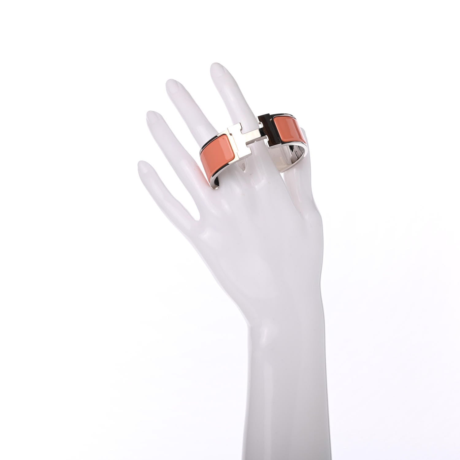 Hermes Enamel Wide Clic Clac H Bracelet PM Mango 2 of 4