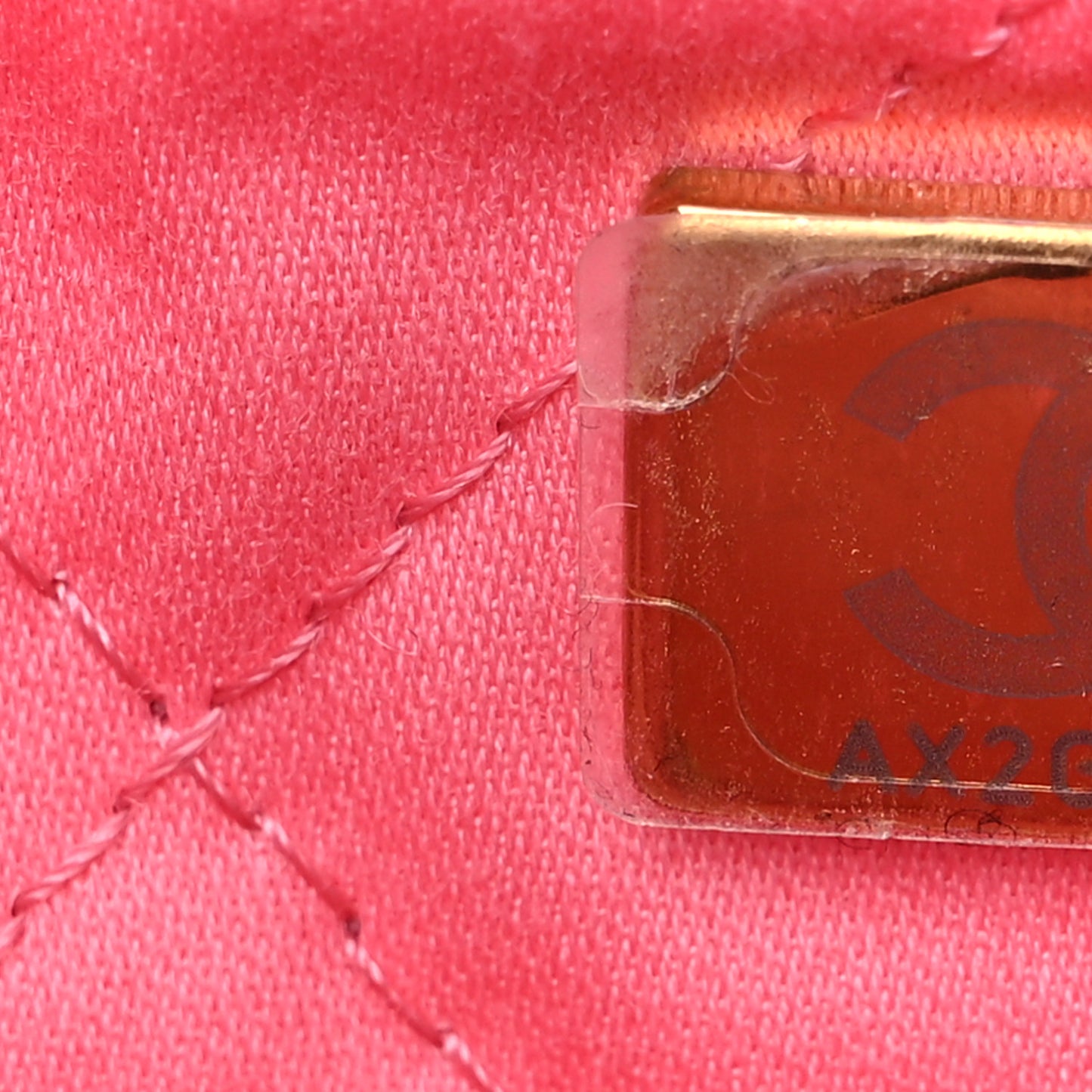 Shiny Calfskin Quilted Chanel 22 Drawstring Bag Coral Pink