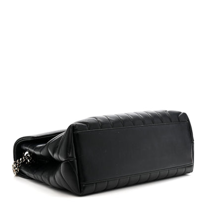 Saint Laurent Calfskin Y Quilted Monogram Medium Loulou Chain Satchel Black 4 of 17