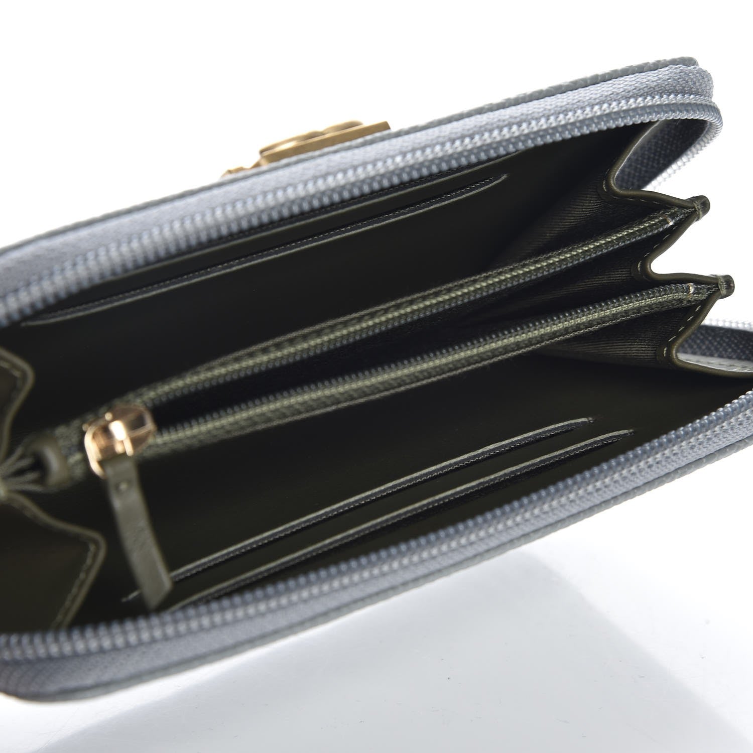 Chanel Caviar Quilted Boy Small Zip Around Wallet Grey 8 of 9