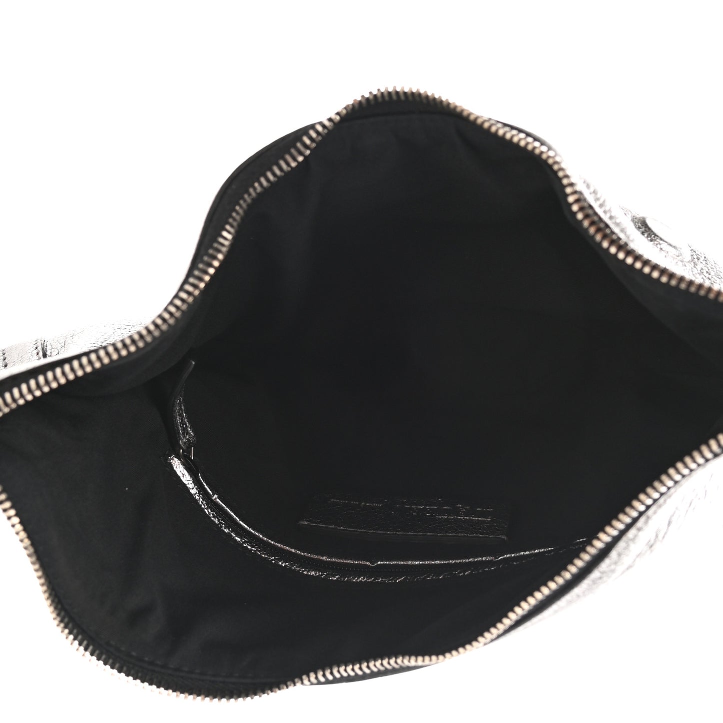 Metallic Lambskin De Manta Clutch Silver