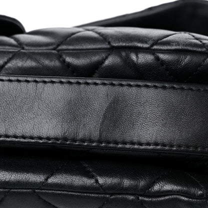 Chanel Lambskin Quilted Jumbo 3 Flap Black 19 of 21