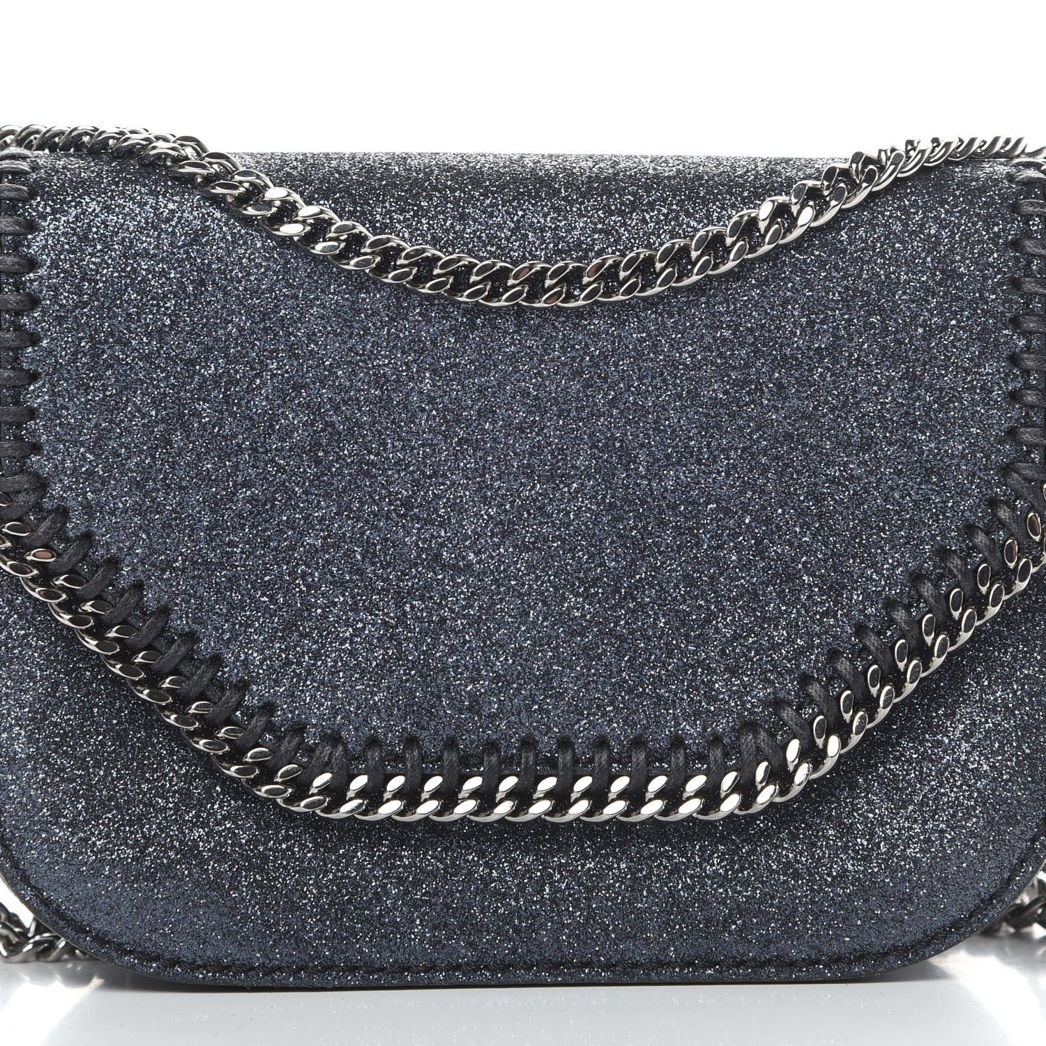Stella McCartney Metallic Glitter Mini Falabella Box Shoulder Bag Blue 8 of 10