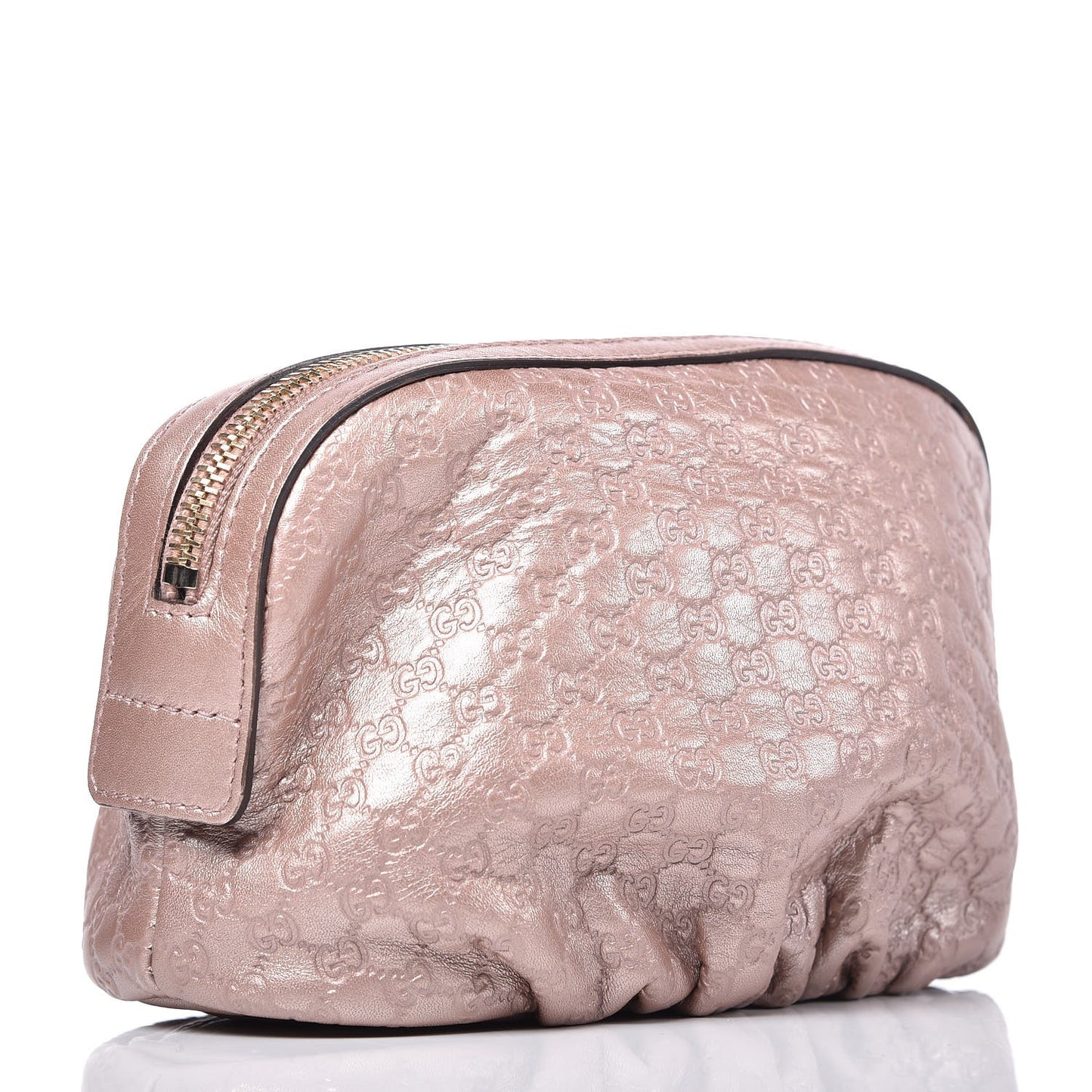 Metallic Microguccissima GG Cosmetic Case Mauve