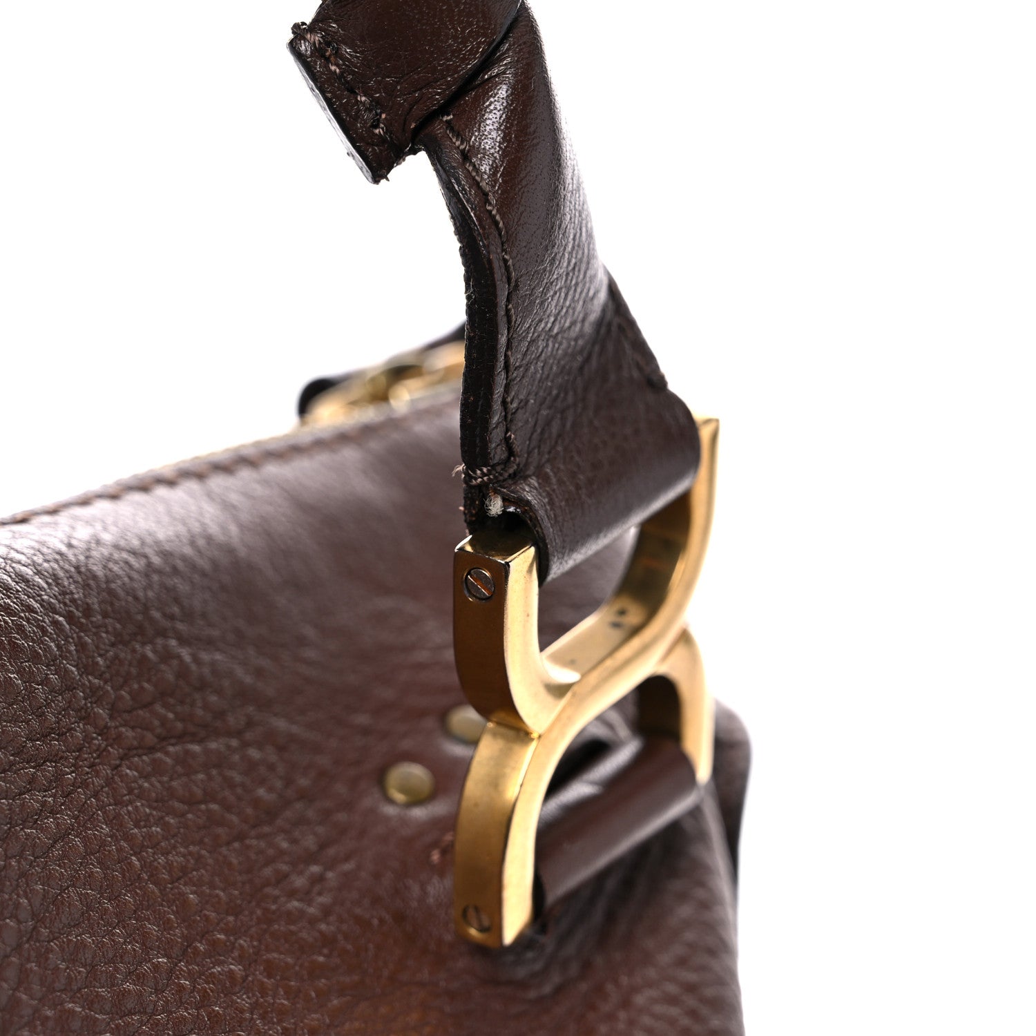 Chloe Calfskin Large Marcie Satchel Brown Seed 19 of 22
