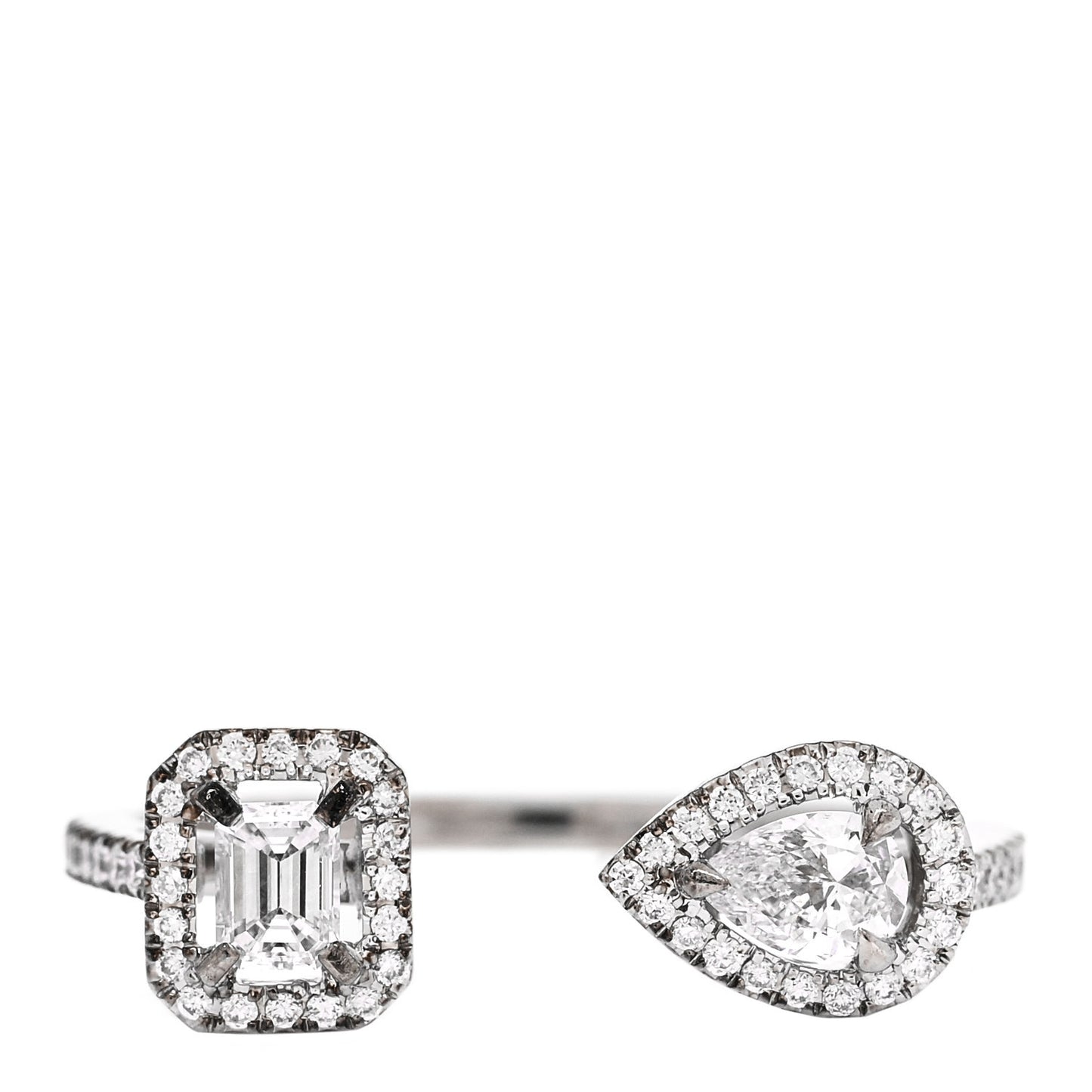 18K White Gold Diamond .47ctw My Twin Moi & Toi Ring 53 6.5