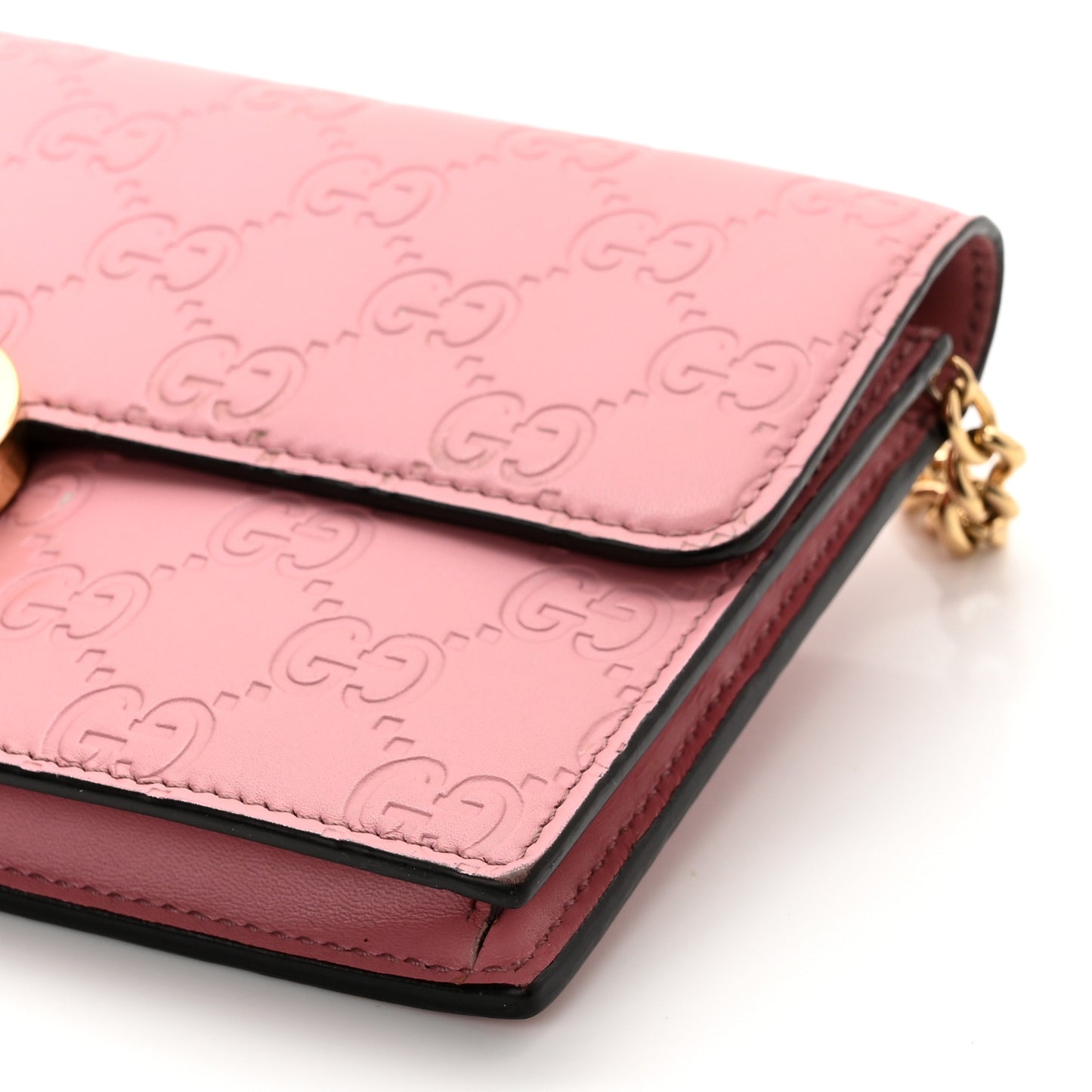 Guccissima Icon Chain Wallet Carmine Rose