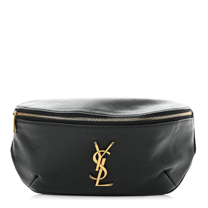 Saint Laurent Grain De Poudre Monogram Belt Bag Black 1 of 14