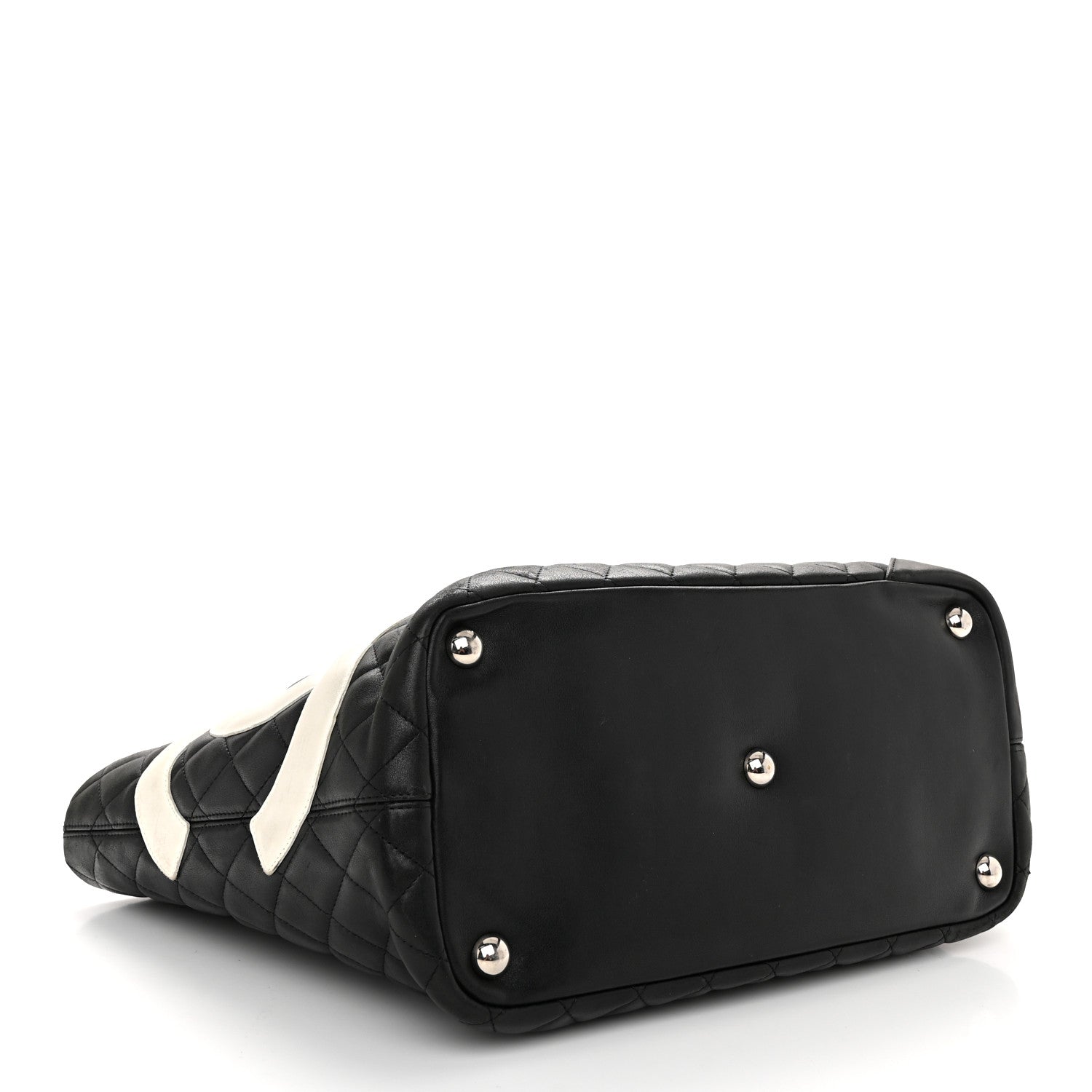 Chanel Calfskin Quilted Large Cambon Tote Black White 3 of 12