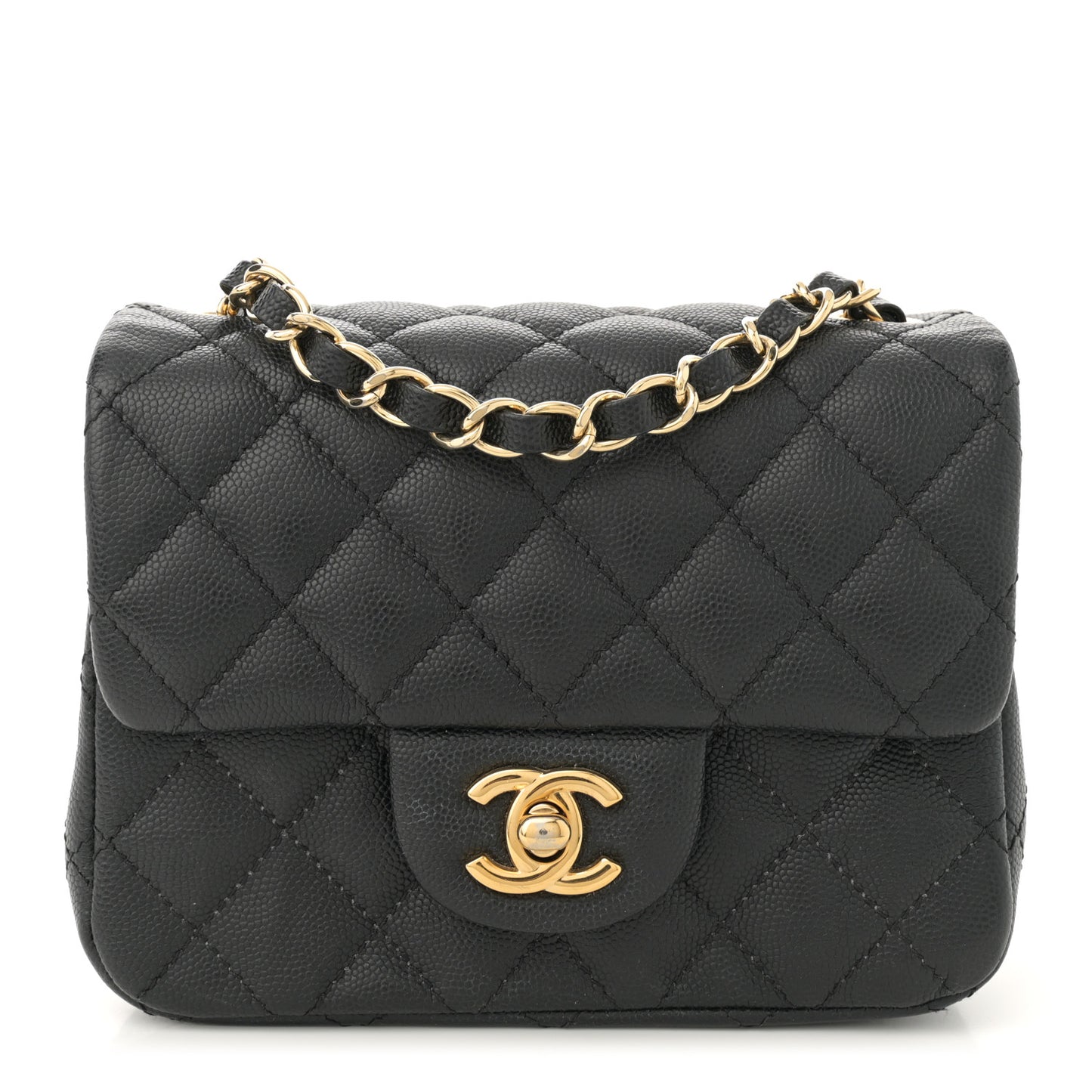 Caviar Quilted Mini Square Flap Black