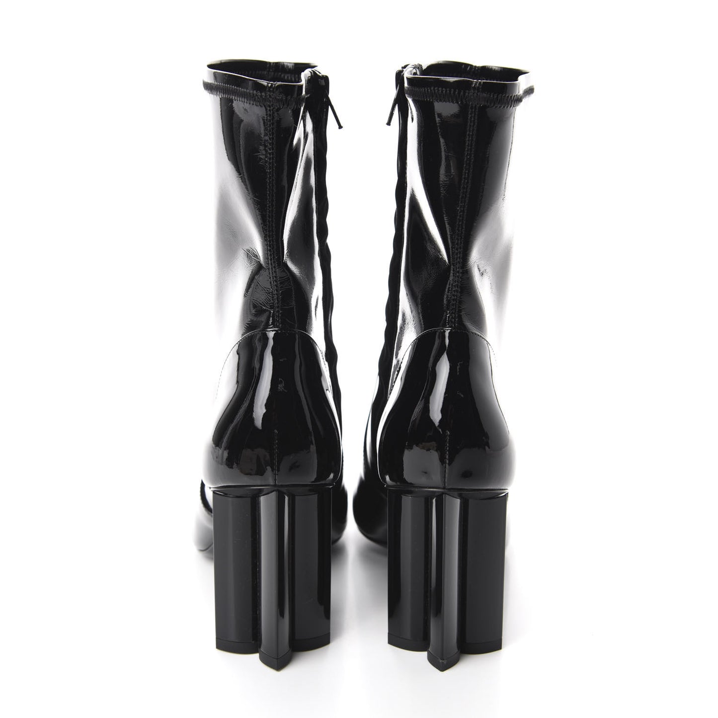 Patent Silhouette Ankle Boots 39 Black