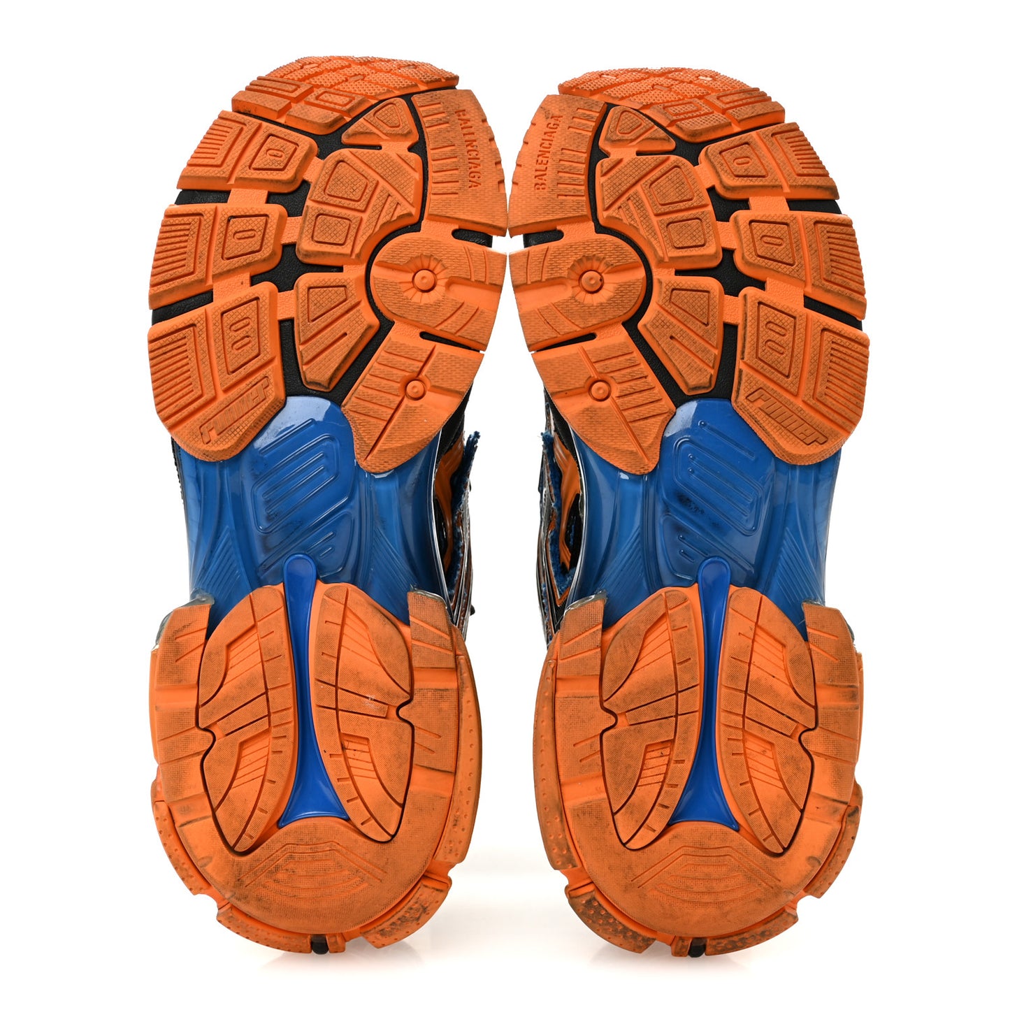 Mesh Rubber Bi-Color Mens Runner Sneakers 10 Blue Orange Black White