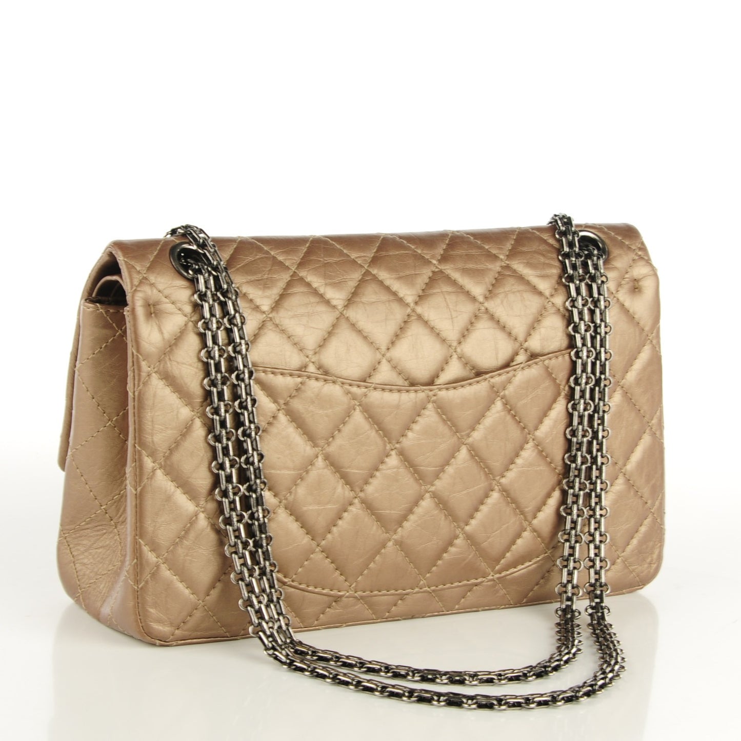 Metallic Aged Calfskin Quilted 2.55 Reissue 226 Flap Dark Gold