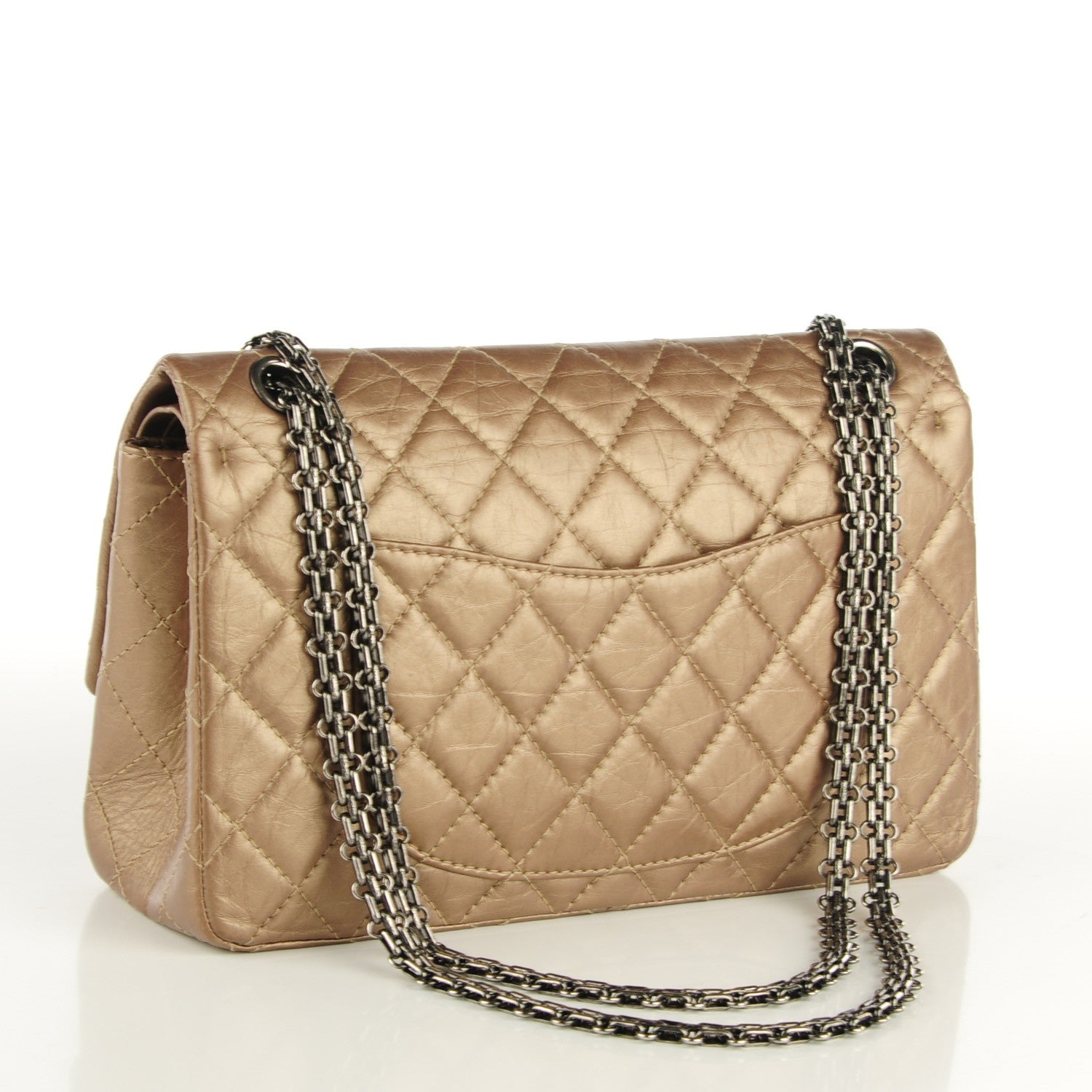 Chanel Metallic Aged Calfskin Quilted 2.55 Reissue 226 Flap Dark Gold 3 of 8