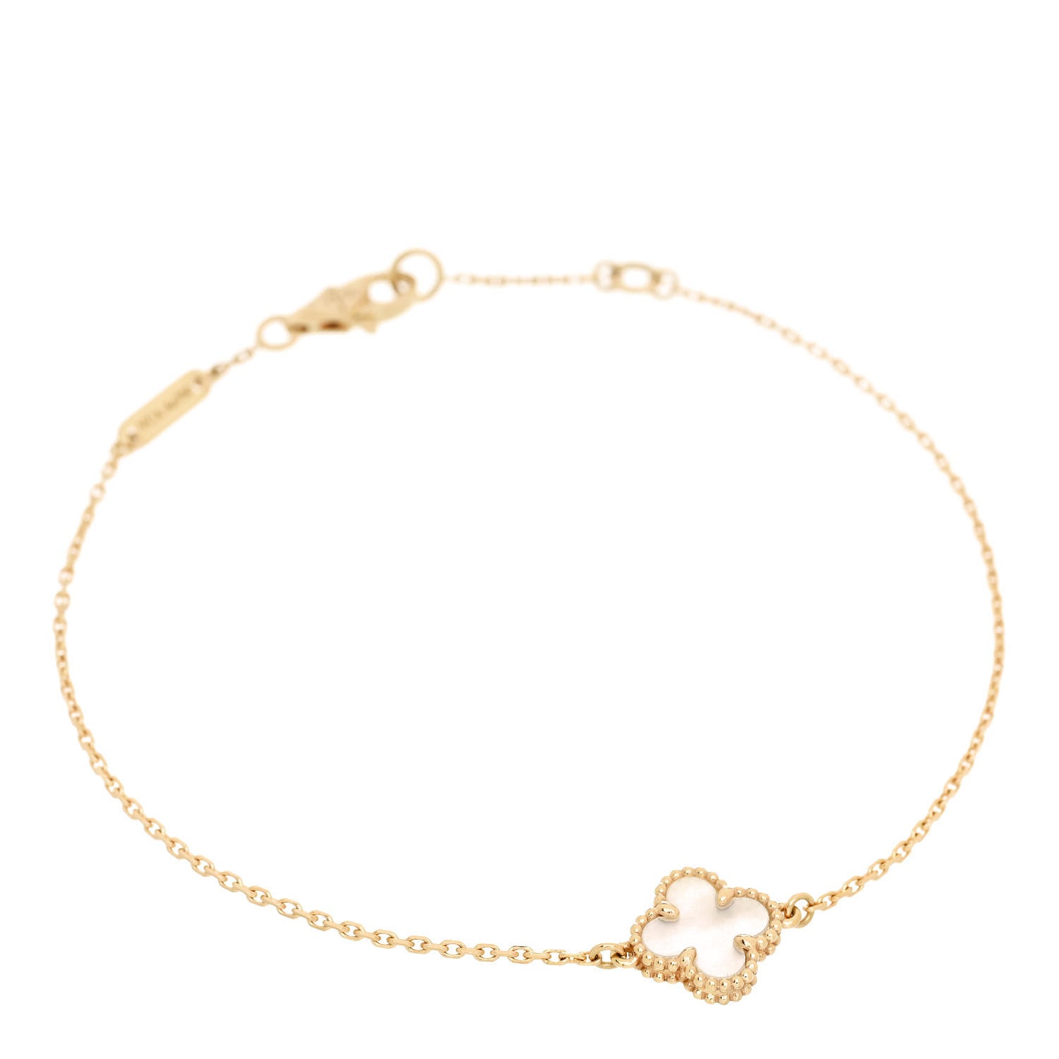 Van Cleef & Arpels 18K Yellow Gold Mother of Pearl Sweet Alhambra Bracelet 1 of 5