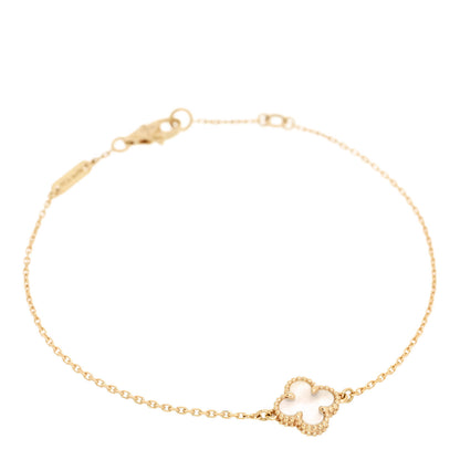 Van Cleef & Arpels 18K Yellow Gold Mother of Pearl Sweet Alhambra Bracelet 1 of 5