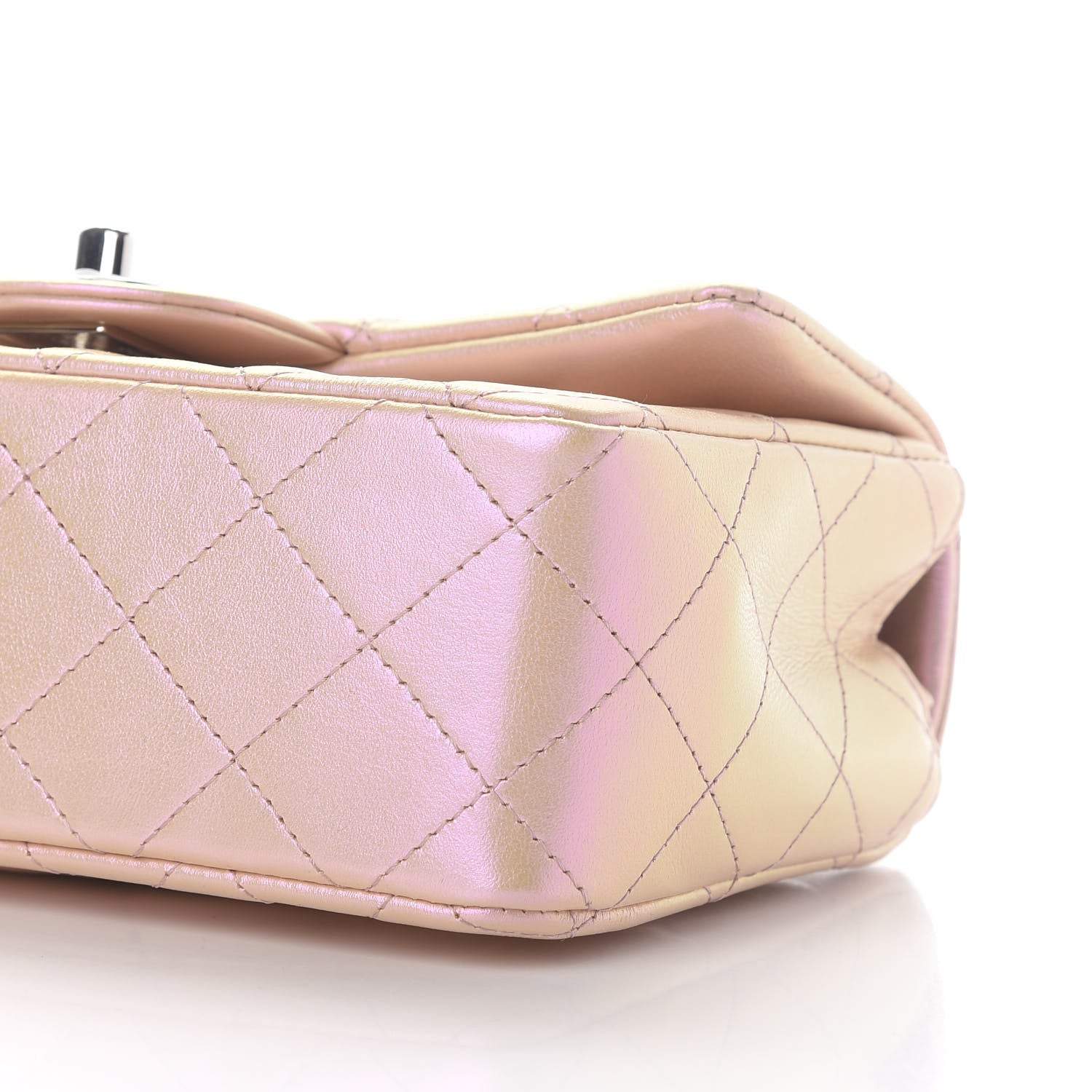 Chanel Iridescent Calfskin Quilted Mini Rectangular Flap Pink 9 of 9