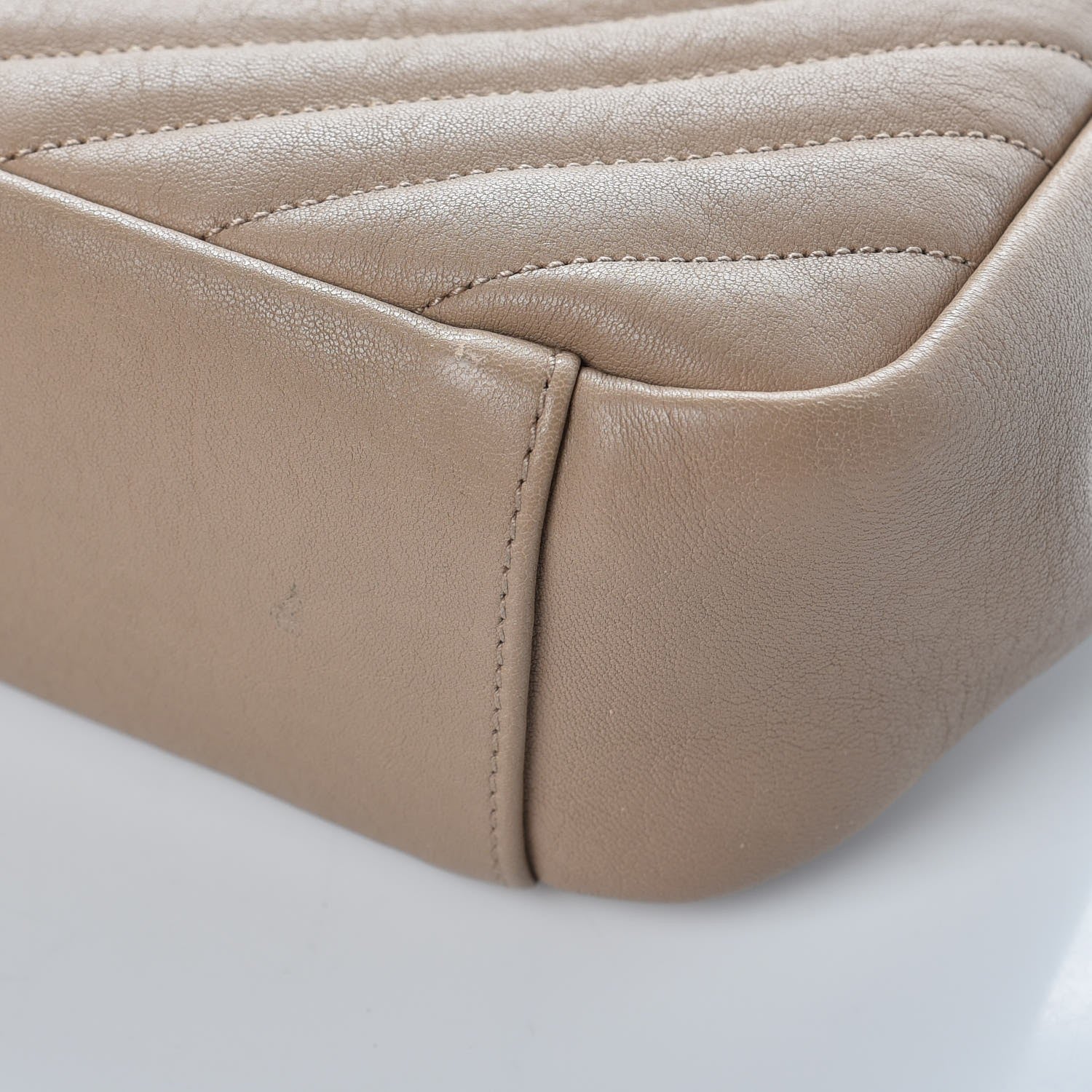 Saint Laurent Sheepskin Matelasse Chevron Monogram Large College Satchel Beige 10 of 15
