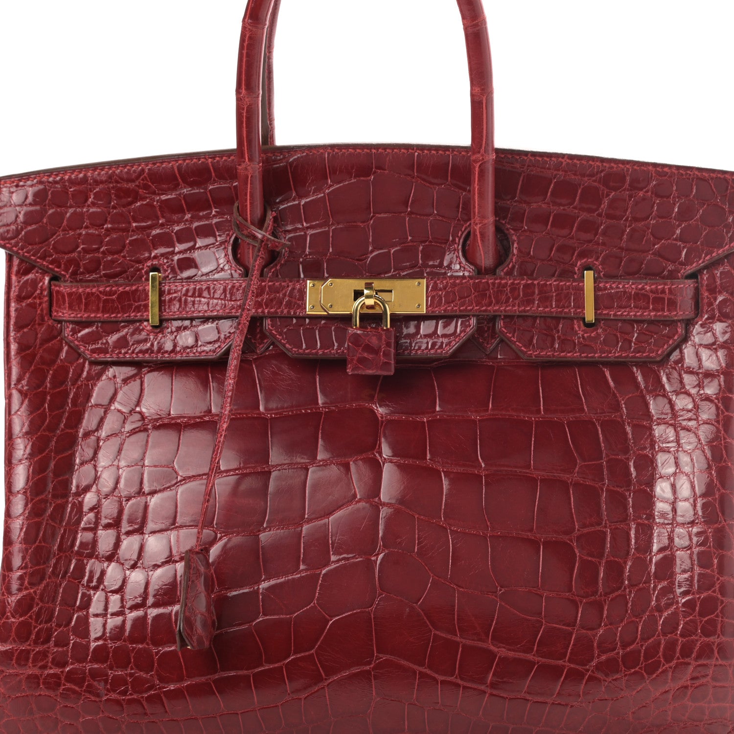Hermes Shiny Alligator Birkin 35 Rouge Vif 32 of 38
