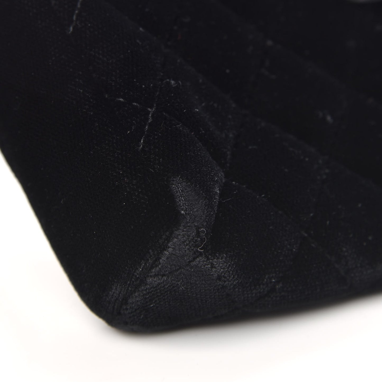 Velvet Quilted Small Clutch With Chain Black