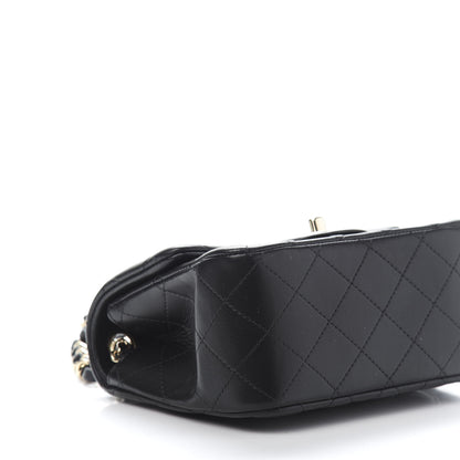 Chanel Lambskin Quilted Mini Square Flap Black 7 of 10