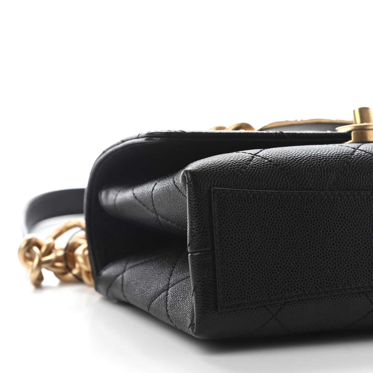 Caviar Quilted Mini Bracelet On Chain Flap Black