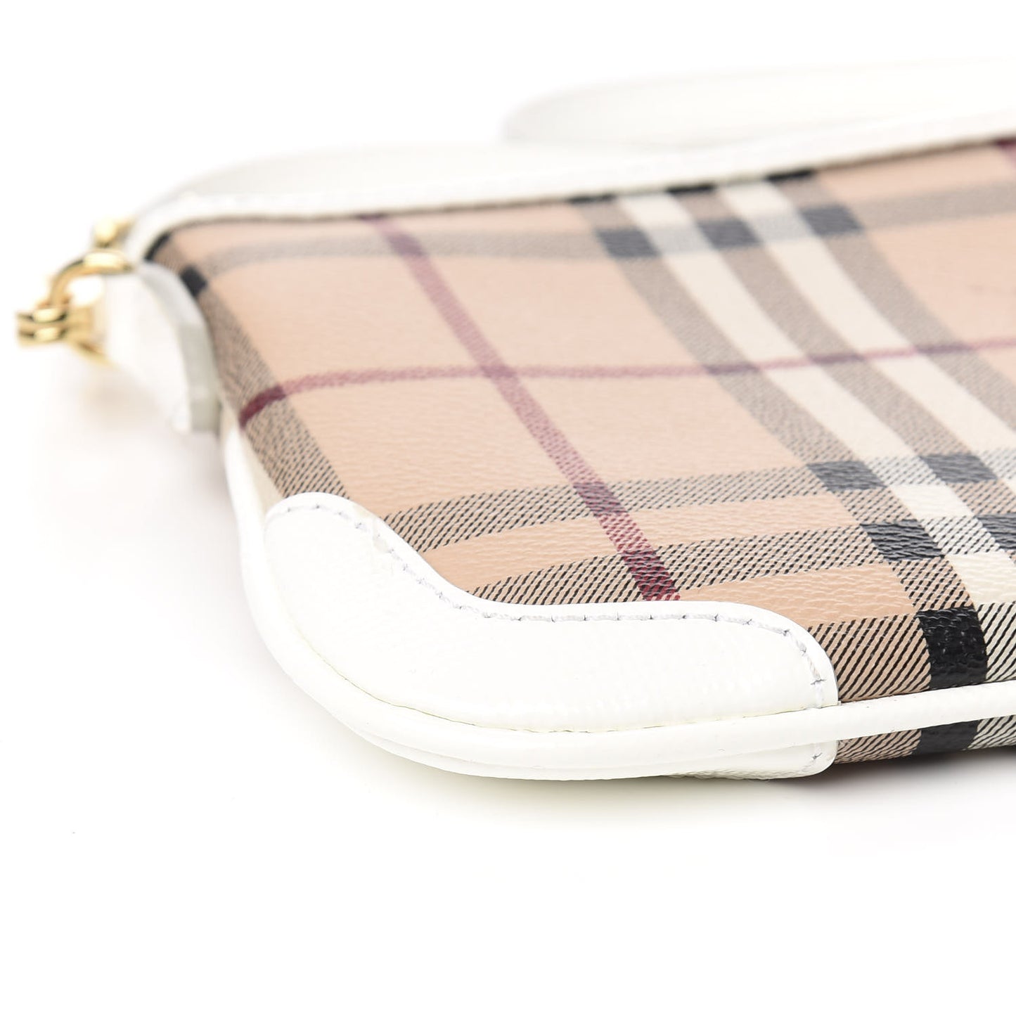 Haymarket Check Small Peyton Crossbody Clutch Bag White