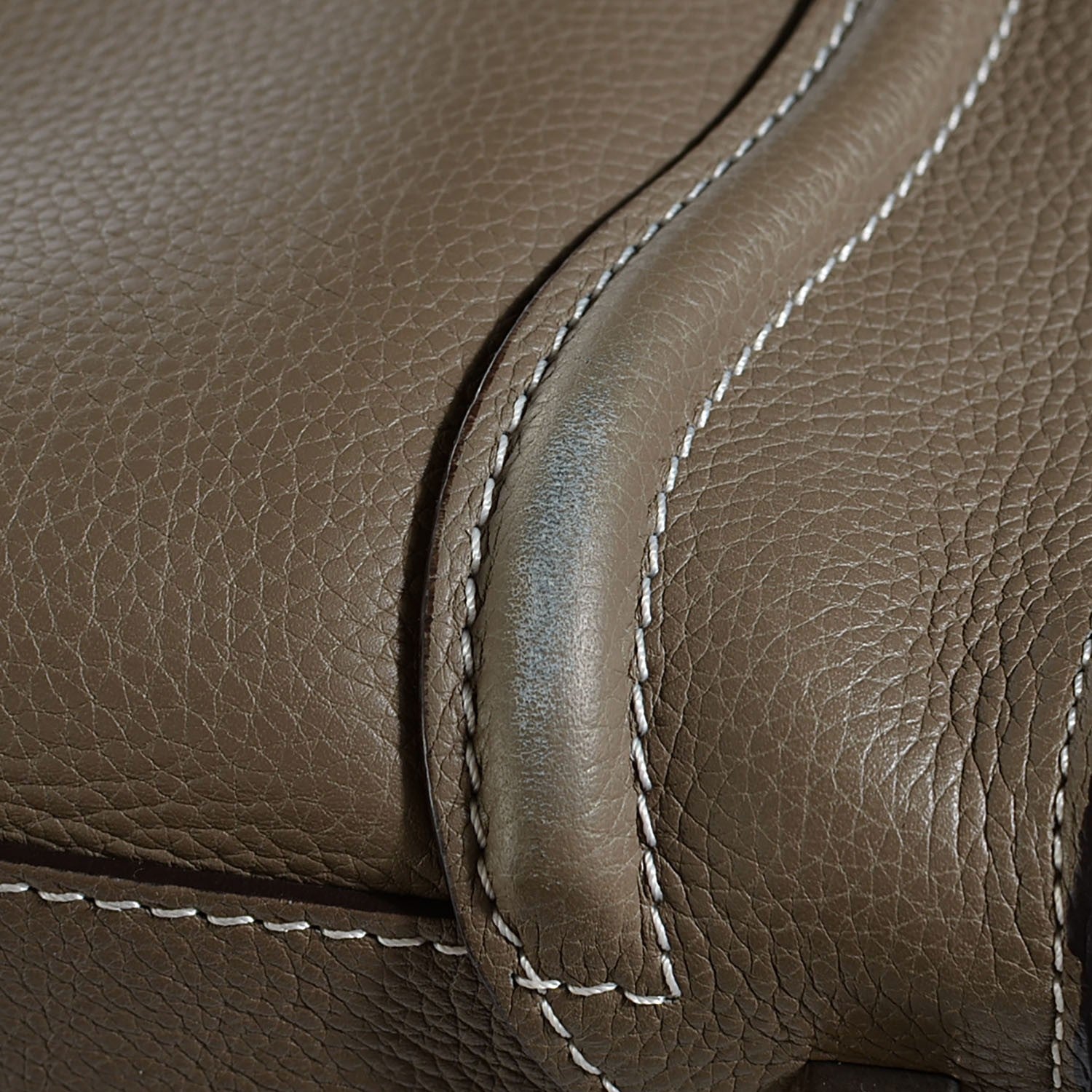 Celine Drummed Calfskin Shoulder Luggage Souris 9 of 10