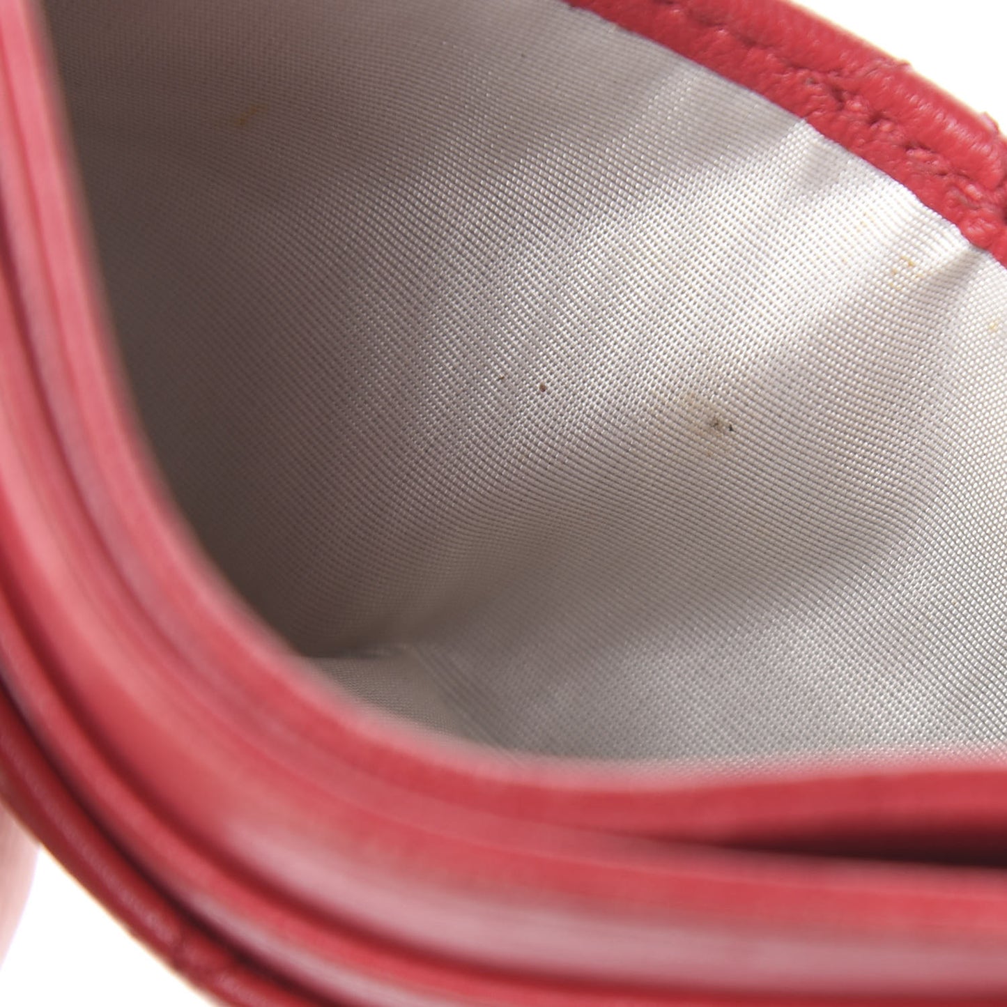 Lambskin Quilted Card Holder Red