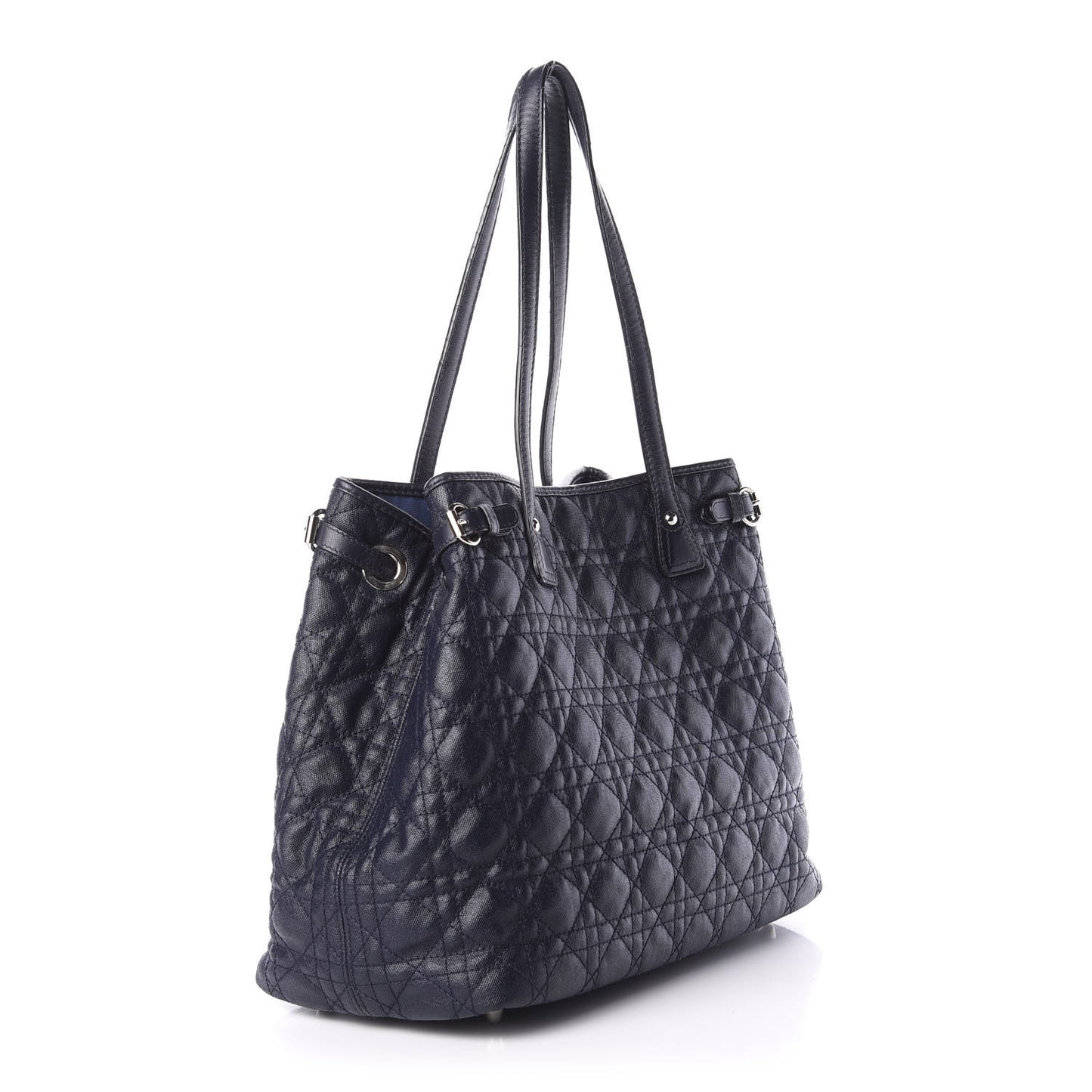 Coated Canvas Cannage Medium Panarea Tote Navy