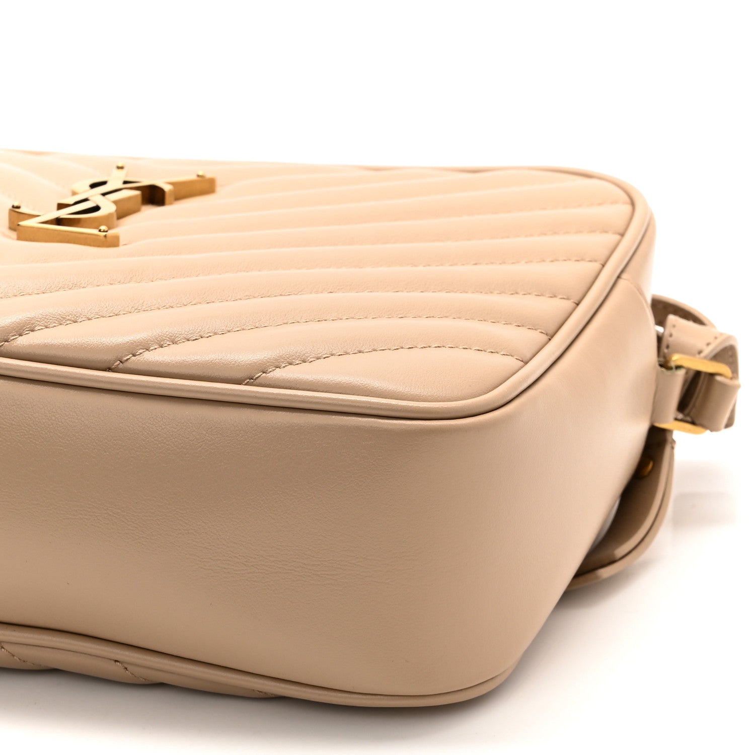 Saint Laurent Calfskin Matelasse Monogram Lou Camera Bag Dark Beige 10 of 11