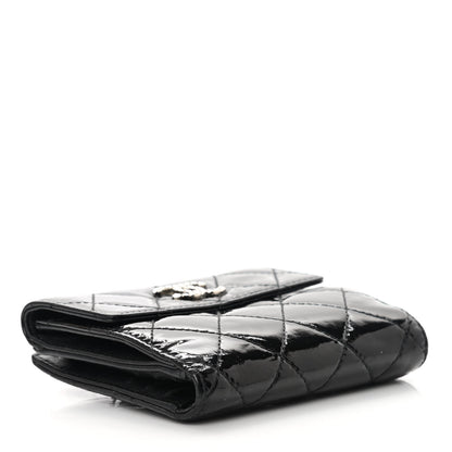 Chanel Patent Quilted Brilliant French Flap Wallet Black 4 of 14
