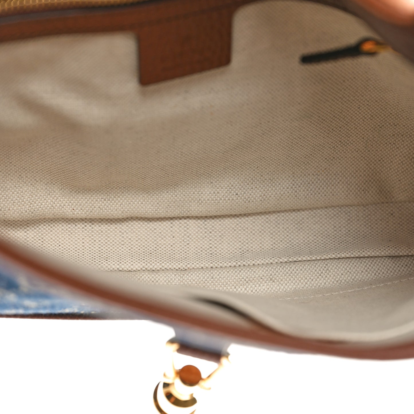 New Denim GG Monogram Calfskin Small Jackie 1961 Hobo Blue Tea Cuir
