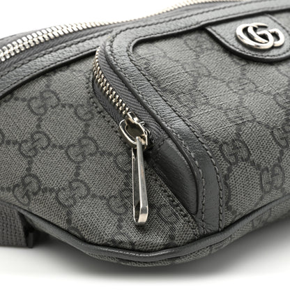 Gucci GG Supreme Monogram Textured Dollar Calfskin Ophidia Belt Bag Grey Black Graphite Grey 10 of 12