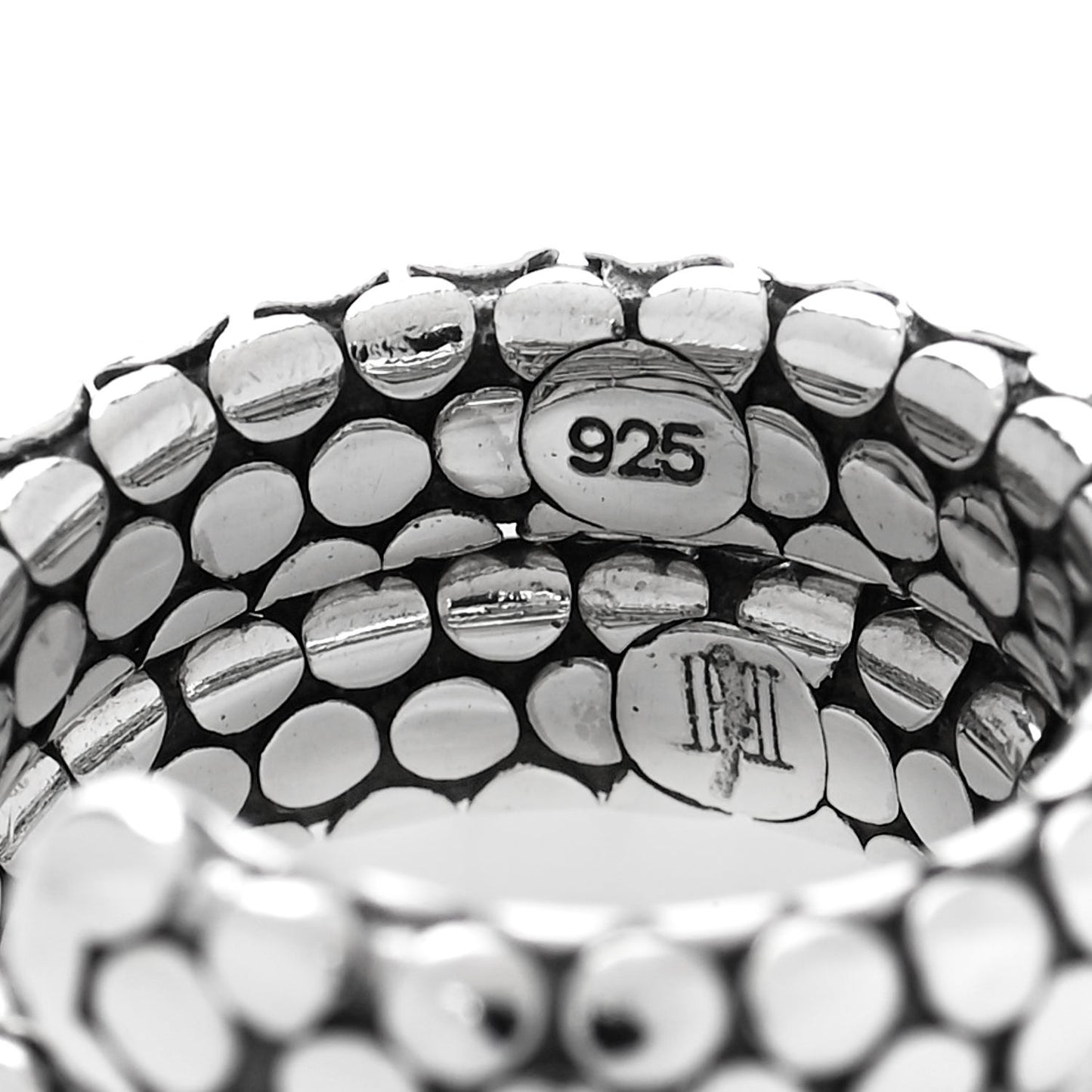 Sterling Silver Dot Double Coil Ring 54 6.75