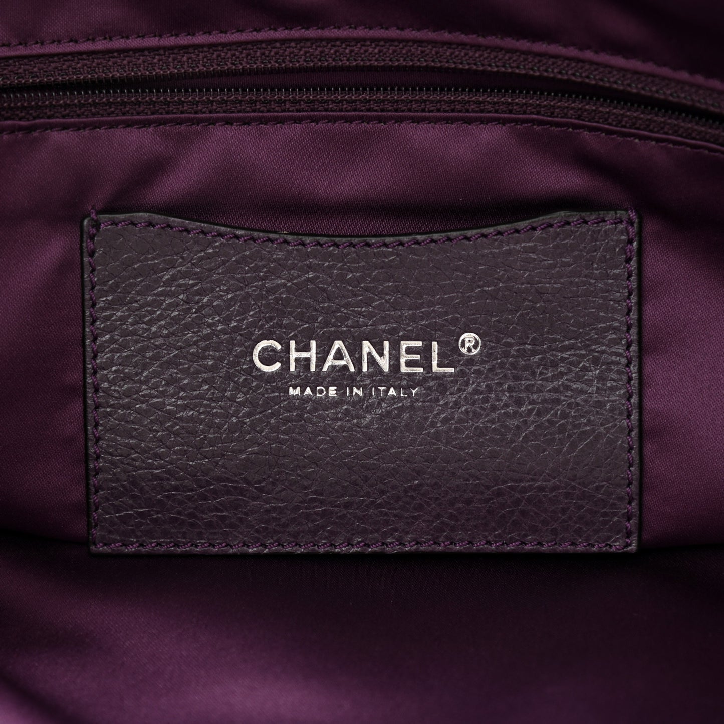 Glazed Calfskin Large On The Road Tote Purple