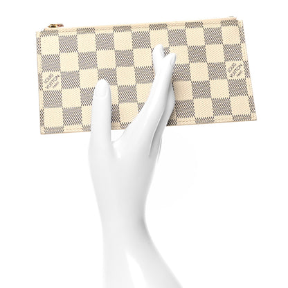 Louis Vuitton Damier Azur Felicie Chain Wallet Zippered Insert Rose Ballerine 2 of 9
