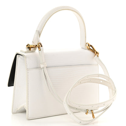 Balenciaga Patent Calfskin Lizard Embossed XS Sharp Top Handle Bag White 3 of 10