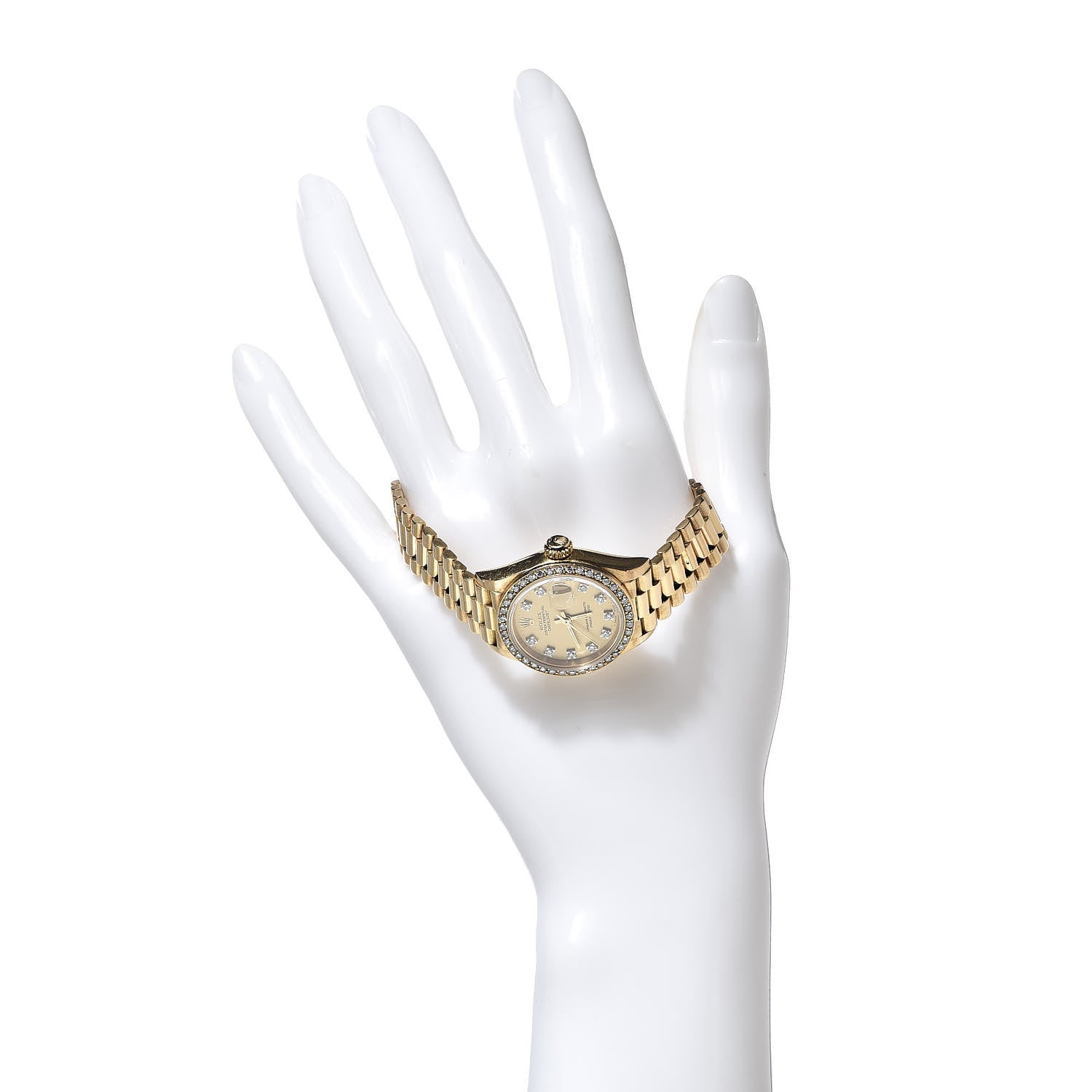 Rolex 18K Yellow Gold Diamond 26mm Datejust President Watch Champagne 69138 2 of 9